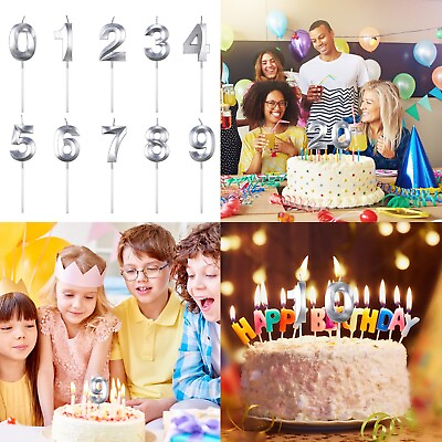 #ad Mini Candlesticks Birthday Candles Extended Big Number Candle Multicolor 3D $0.99