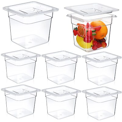 #ad Clear 1 6 Size Food Pan Restaurant Containers with Lids Square Cambro Food St... $69.34