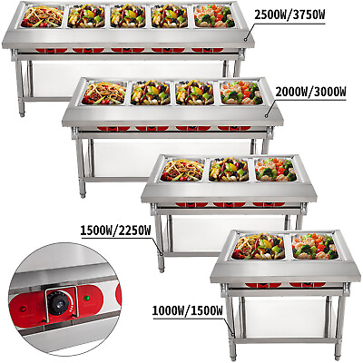 #ad 2 3 4 5 Pan Hot Well Bain Marie Food Warmer 110V 220V Steam Table Steamer Buffet $919.99