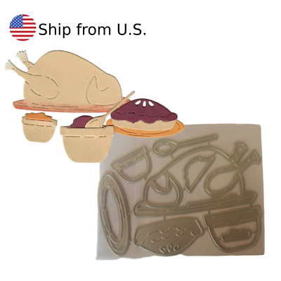 #ad Thanksgiving Turkey Pie Food Metal Cutting Dies Card Making Craft Scrapbooking $9.50