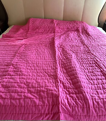 New without Tag Pottery Barn Kids Branson Reversible Twin Size Quilt Dark Pink $14.00