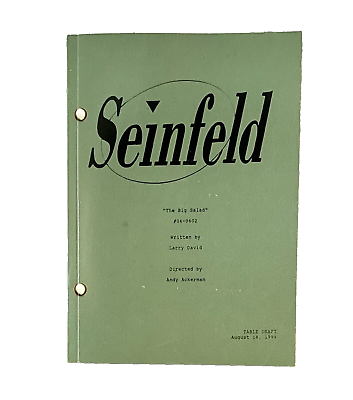 #ad Seinfeld The Big Salad Table Script Draft 040602 Larry David 1994 Collector Copy $27.95