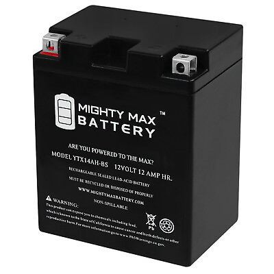 #ad Mighty Max YTX14AH BS 12V 12Ah Battery Replacement for Arctic Cat 500 Z 1999 $42.99