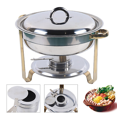 #ad Stainless Steel Chafer Buffet Chafing Dish Set 4L Food Warmer Lid For Catering $22.81