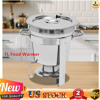 #ad 7 Liter Stainless Steel Chafing Dish Buffet Food Warmer w Lid Catering Container $48.60