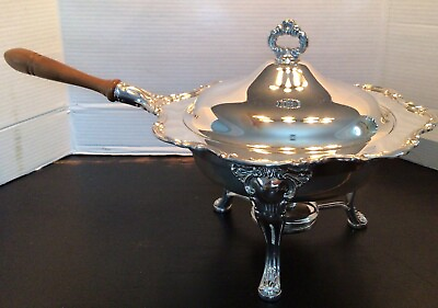 #ad Gotham Vintage Silver Plate 5 Pc Chafing Dish with Stand amp; Warmer Sparkling $115.00