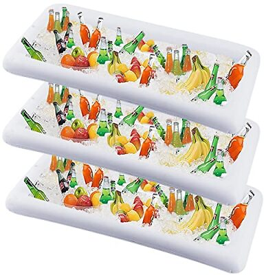 #ad Inflatable Serving Bar 3 Pack Ice Serving Buffet Salad Cooler Food Drink Con... $28.85