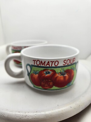 #ad Mt. Clemens Pottery Tomato Soup Bowls 2pcs $26.80