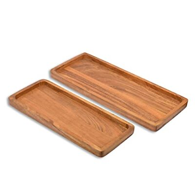 Acacia Wood Rectangular Wooden Platters For Food Holder BBQ Party Buffet Gift Fr $17.08