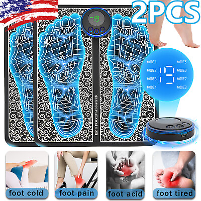 2PCS Portable Electric Foot Massager Pad Muscle Stimulator Blood Circulation US $10.85