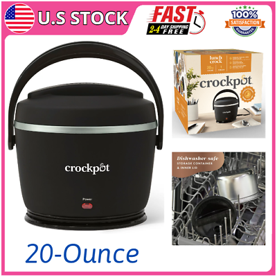 #ad Crockpot Electric Lunch Box Portable Food Warmer 20 Ounce Black Licorice NEW $35.57