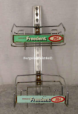 #ad Vintage Wrigley FREEDENT Advertising Food Metal WALL Country Store Display Rack $98.78