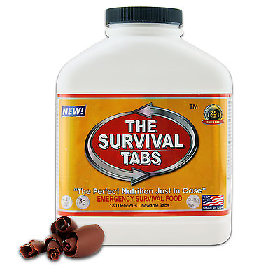 Survival tabs 180 emergency food tablets 15 days survival food supply chocolate $38.00