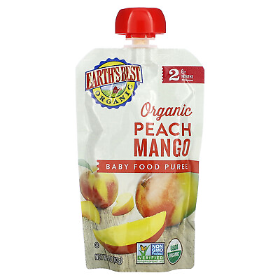 #ad Organic Baby Food Puree 6 Months Peach Mango 4 oz 113 g $2.42