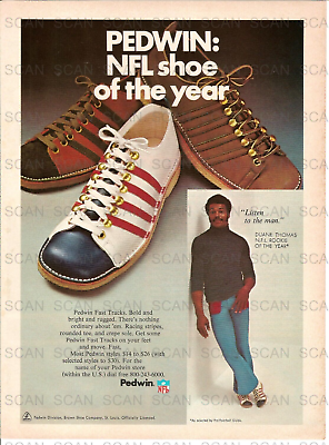 #ad 1971 Pedwin Men#x27;s Shoes Vintage Magazine Ad NFL Shoe of the Year Duane Thomas $7.99