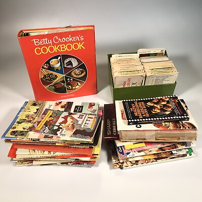 #ad vintage cookbook pamphlet lot Betty Crocker Index Card Recipe Recipes Mixed Book $69.99