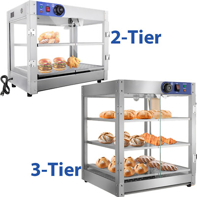 #ad 20 15 Inch Commercial Food Warmer Display Case 3 2 Tier Countertop Pizza Cabinet $242.99