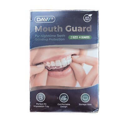#ad Mouth Guard for Nighttime Grinding Protection 2 Sizes 4 Count DAV $15.99