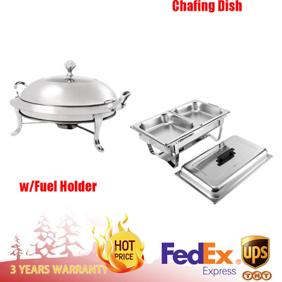 Chafing Dish Set 3.17 9.5qt Stainless Buffet Chafer Warmer w Chafing Fuel Holder $40.85
