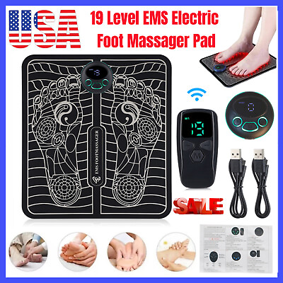 19 Level EMS Electric Foot Massager Pad Blood Circulation Muscle Stimulator Mat $17.88