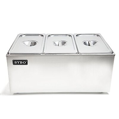 Commercial Grade Stainless Steel Bain Marie Buffet Food Warmer Steam Table For C $290.98