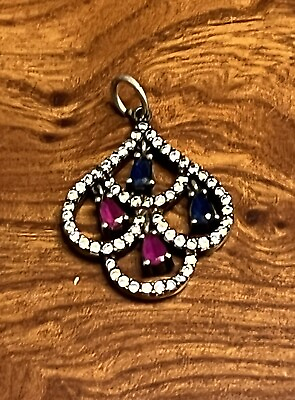 #ad Ruby And Sapphire Vintage Pendant $35.00