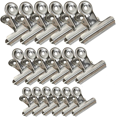 Food Bag Clips Heavy Duty Stainless Steel Office School Home 3 Sizes 18 Pack NEW $12.77