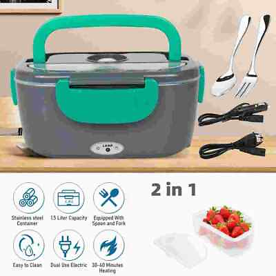 110V Portable Car Electric Heating Lunch Box Food Heater Bento Warmer Container $28.99