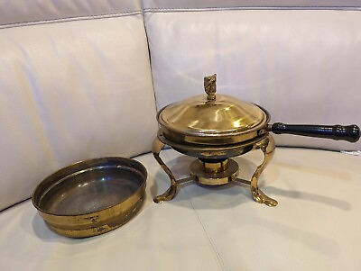 #ad Brass Vintage Chafing Dish With Extra Pan $15.00