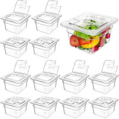 #ad 12 Pack 1 6 Size 4#x27;#x27; Deep Polycarbonate Food Pan with Lid Clear Stackable Pla... $82.19