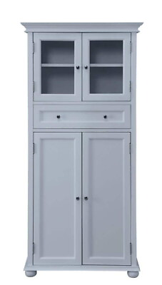 Gray Grey Tall Bathroom Cabinet Cupboard Food Pantry Kitchen Storage Organizer $301.90