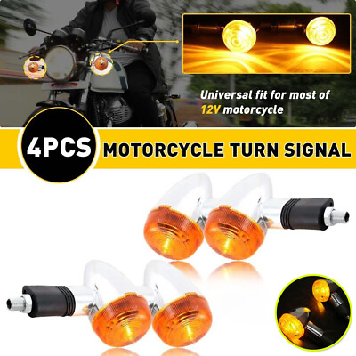 Motorcycle Amber Round Turn Signal Blinker Light For Cafe Racer Custom Chopper $16.50