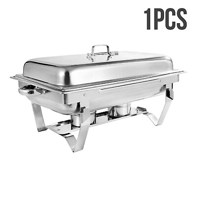 #ad 8Qt Chafing Dish Buffet Set Chafing Pans Chafer Full Size Buffet Stainless Steel $40.25
