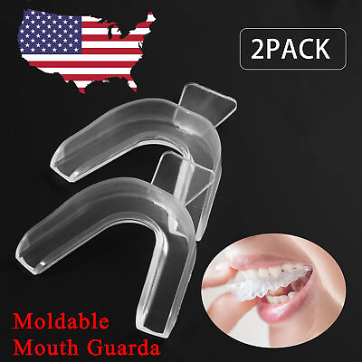 #ad 2PCS Silicone Mouth Guard Night Teeth Clenching Grinding Sleep Dental Bite US $6.99