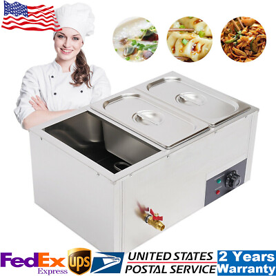 3 Pan Commercial Electric Food Warmer Steam Table Buffet Bain Marie Countertop $118.75