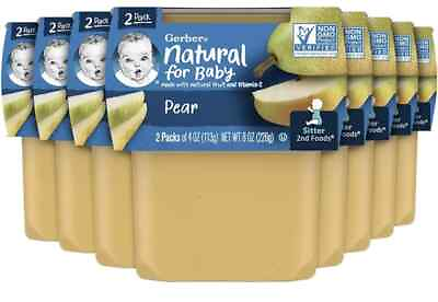 #ad Gerber 2nd Food Baby Food Pear Natural amp; Non GMO 4oz Tubs 2 Pack Pack of 8 $13.99