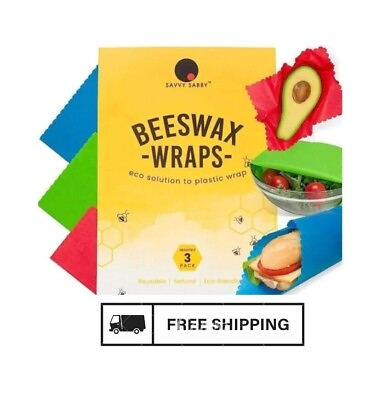 #ad 10 PACK 30 pcs Beeswax Wrap EcoFriendly Reusable Food Wraps Food Fresh storage $16.99