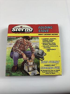 NEW Vintage Sterno Folding Stove Camping Hunting Backpacking Outdoor Cooking $19.95