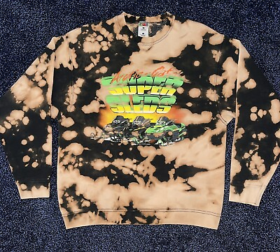 #ad Vintage 90s Artic Cat Tie Dye Sweatshirt Sz L Big Graphic Crewneck Super Sleds $20.23