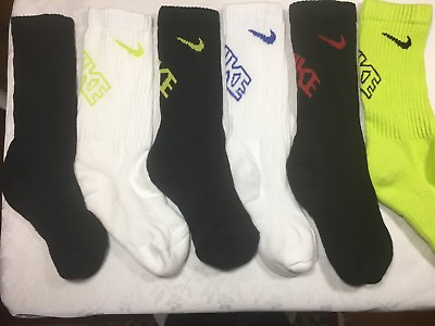 NEW NIKE YOUTH BASKETBALL SOCKS UNISEX SHOE SIZE 11 4 VARIETY OF SOLID COLORS $2.00