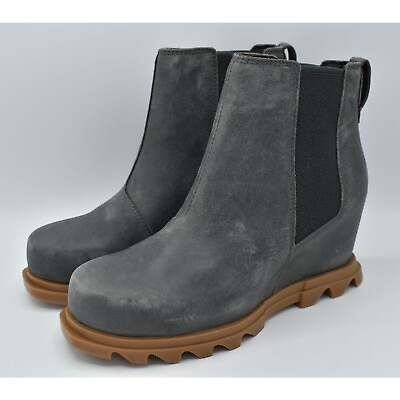 Sorel Women Sz 11 Joan of Artic Wedge III Chelsea Waterproof Leather Wedge Boots $119.99