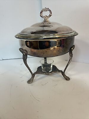 #ad #ad Sheridan Silver Co Gadroon Single Chafing Dish Warmer 8 Inch Stand $18.85
