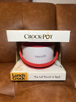 #ad CrockPot Lunch Crock Food Warmer Red White20 Ounces Stainless Steel New $21.99