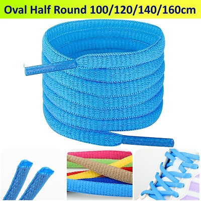 Half Round Oval Shoelaces 100 120 140 160cm Sport Shoe Laces Strings Sneakers $3.95