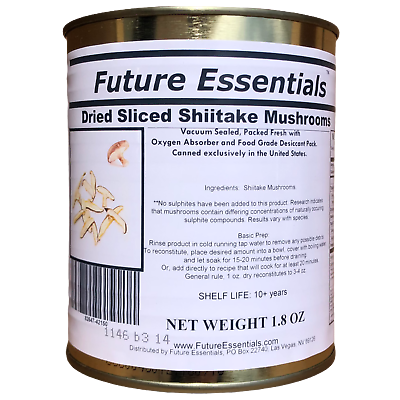 Future Essentials Shiitake Mushrooms Emergency Food Shelf Stable Case 12 cans $137.50