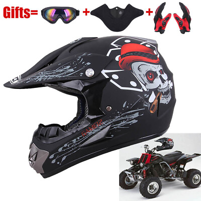 DOT Adult Helmet W Goggles Gloves Motocross MX Off Road Dirt Bike ATV Mountain $50.95