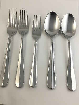 5 Hampton Silversmiths Stainless China HSV81 Pattern Dinner Forks Salad Spoons $20.39
