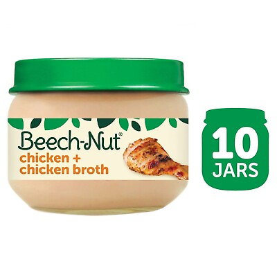Beech Nut Stage 1 Baby Food Chicken amp; Chicken Broth 2.5 oz Jar 10 Pack $12.99