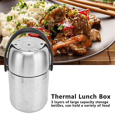 #ad Hot Food Flask Stainless Steel Lunch Box Vacuum Insulated Trave Portable $25.64