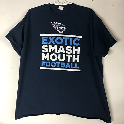 Tennessee Titans Exotic Smash Mouth Football Men#x27;s Blue XL T Shirt $8.62